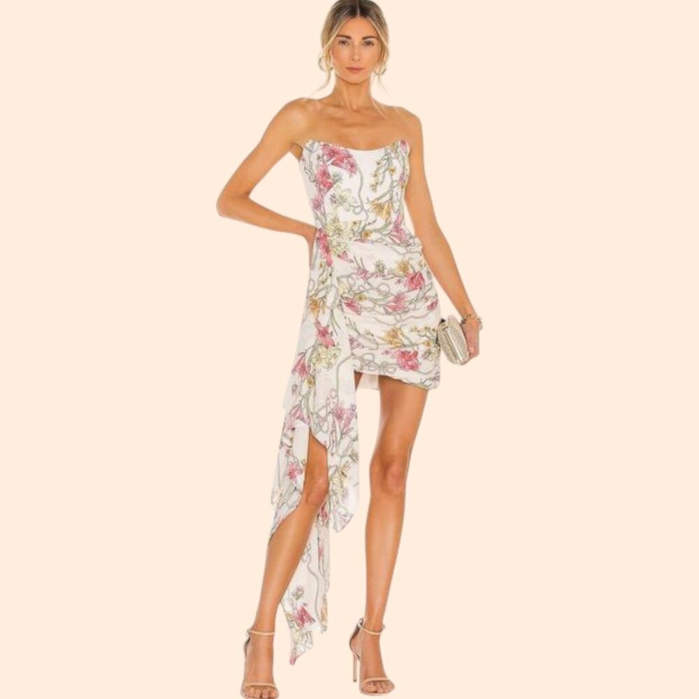 Katie May Floral Mini Dress - White and Pink